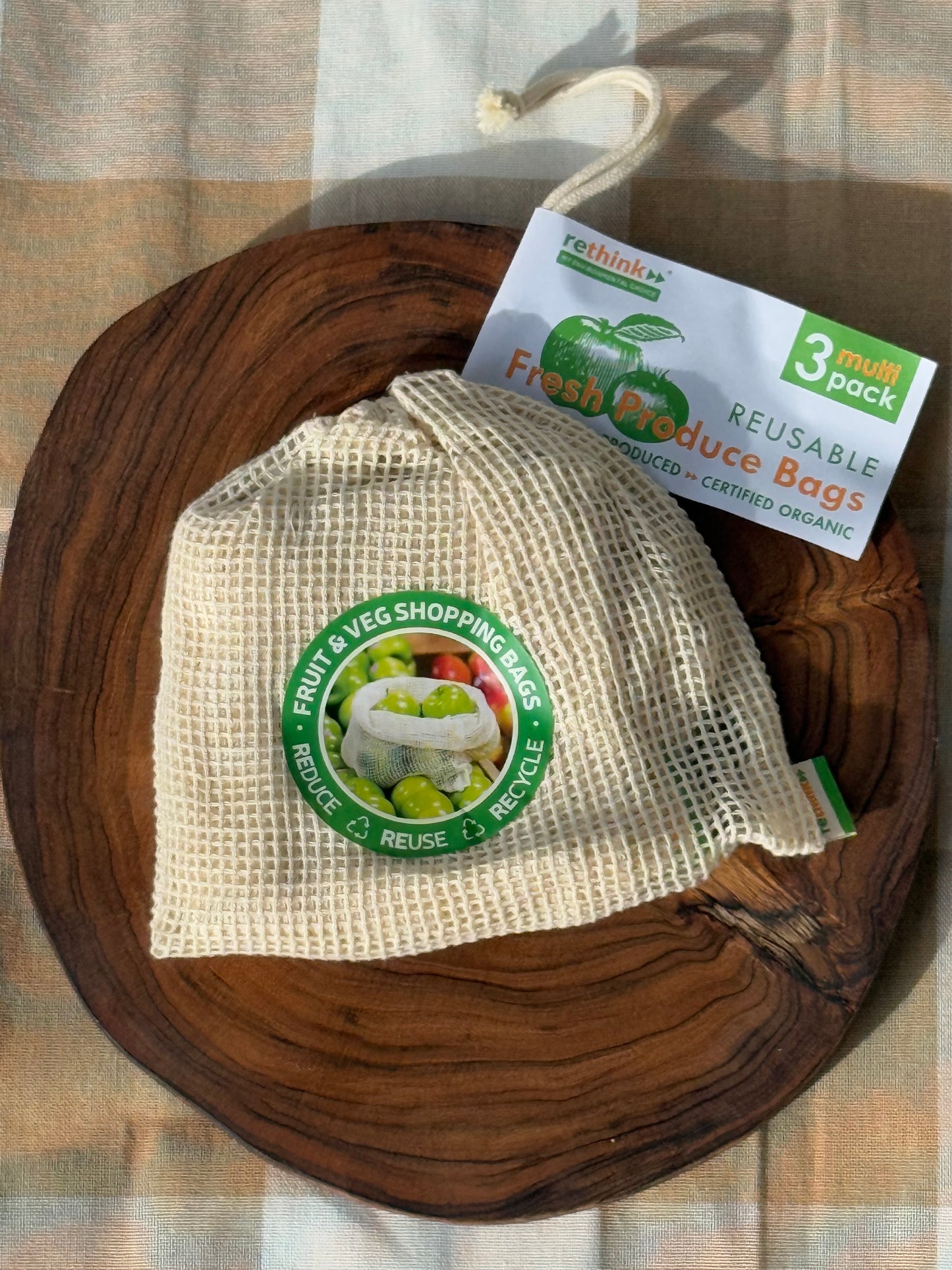 Reusable produce bags (2 large, 1 small)