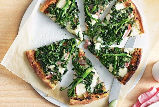 Silverbeet & broccolini pizza