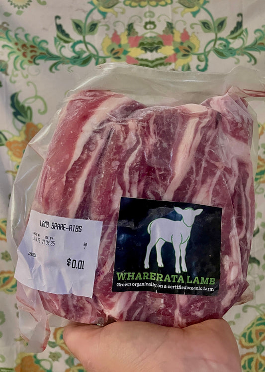 Organic lamb spare ribs